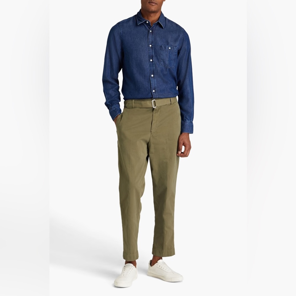 Officine Generale Owen Pants Olive Green Size EU 52 US 34 Used